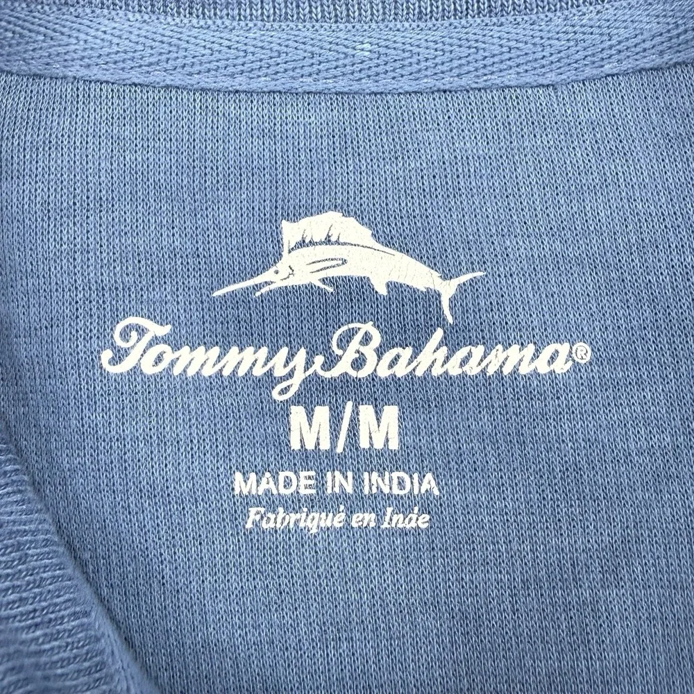 Tommy Bahama Tobago Bay Half Zip Pullover Men's NWT M Dockside Blue Long Sleeve